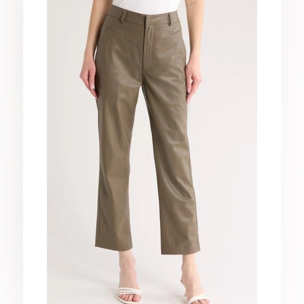 Ag Cleo High Waist Kick Flare Faux Leather Pants “Natural” Color 28